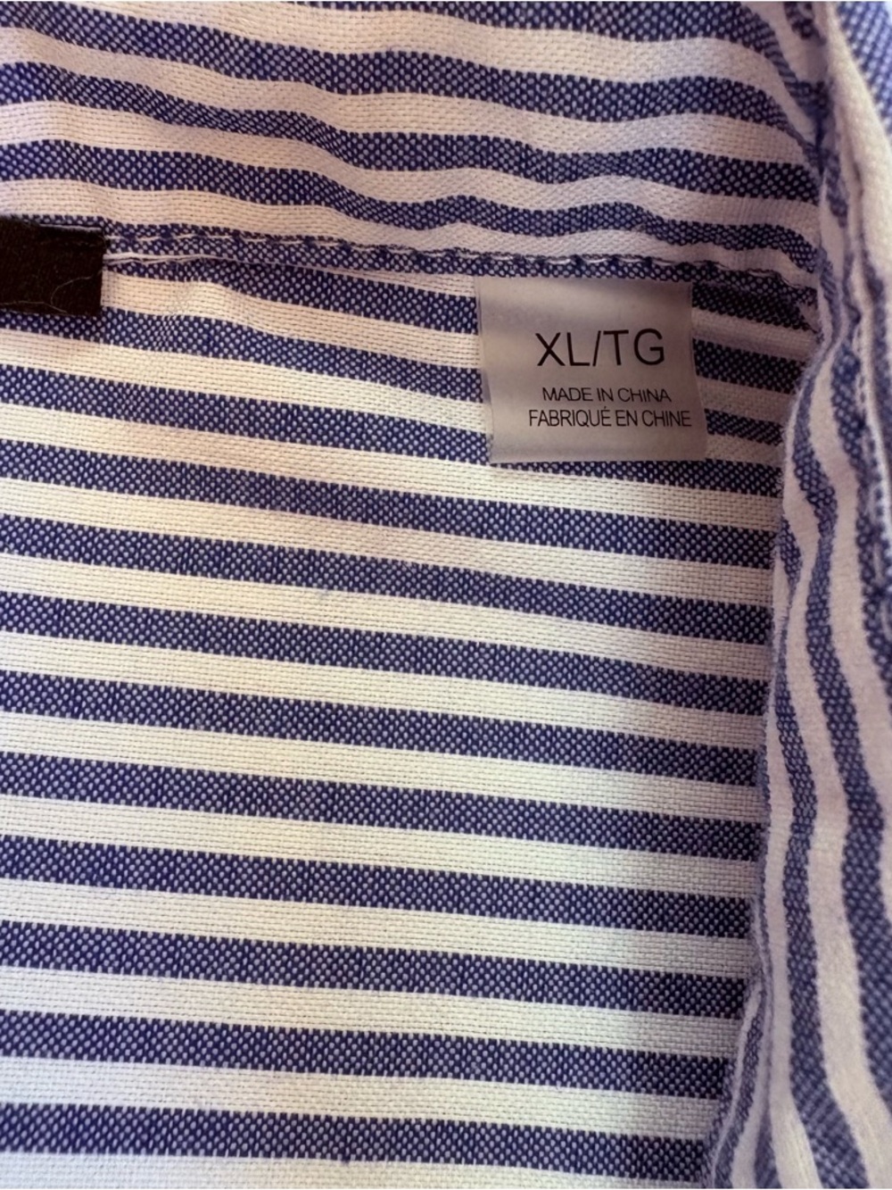 T Tahari Blue and White Striped Henley Pop Over Blouse Sz XL - Picture 6 of 10